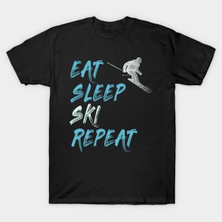 eat sleep ski repeat T-Shirt